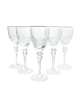 Rogaska “Gallia (Gold)” Set of 5 Crystal Gold Rim Water Glasses 9 1/4” 12oz